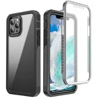 Mtp Products iPhone 12/12 Pro 360 Beskyttelse Cover - Sort / Klar