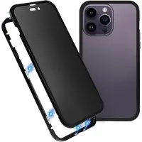 Mtp Products iPhone 16 Pro Magnetisk Cover med Hærdet Glas - Privatliv - Sort