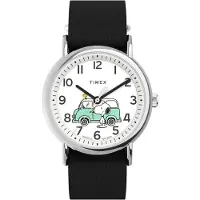 Timex Analogt ur 'Weekender x Peanuts - Van' sort / sølv