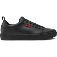 HUGO Sneakers i imiteret læder med rødt logomærkat