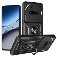 Mtp Products Nothing Phone (3a) Roterende Ring Hybrid Cover med Kameraskjold - Sort