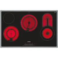 Siemens iQ300 ET845FCP1D - Keramisk kogeplade - 4 plader - Niche - bredde: 78 cm - dybde: 50 cm - med rustfri stålbeklædning - sort/rustfri stål