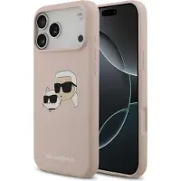 Karl Lagerfeld iPhone 17 Pro Max Double Heads MagSafe cover i flydende silikone - Pink