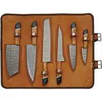 Damascus Saddlewood Kitchen Set w roll