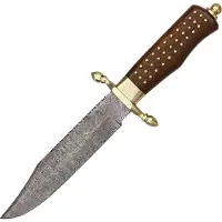 Damascus Brass Pin Bowie
