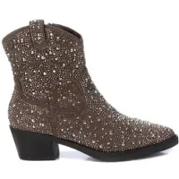 Xti Xtitil kvinder. 14311602-TAUPE Ankelstøvler i læder 143116 taupe (37), 3-5 cm, Ruskind, Lynlås, Casual, Gråt