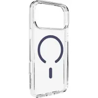 Puro Lite Mag TPU+PC-etui kompatibelt med MagSafe til iPhone 17 Pro - gennemsigtigt med blå ring