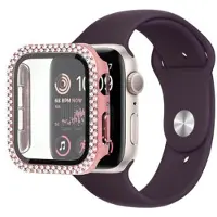Mtp Products Rhinestone Dekorative Apple Watch SE (2022)/SE/6/5/4 Cover med Skærmbeskyttelse - 44mm - Pink