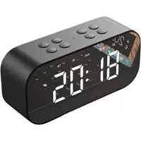Mtp Products AEC BT501 Bluetooth-højtaler med LED Vækkeur - Sort