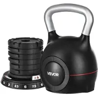 Vevor Kettlebell, justerbar kettlebell med 7 vægtniveauer (1,5, 3, 4,5, 6, 7,5, 9, 10 kg), støbt aluminium og ABS-materiale, til styrketræning, helkropstræning og crosstraining