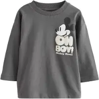 Next Shirts 'Mickey Mouse' grå / sort / offwhite
