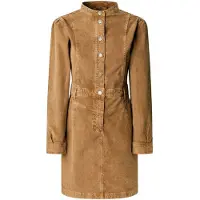 Pepe Jeans Pepe Jeanstil kvinder. PL9537742 Sunny beige kjole (XS), Casual, Bomuld, Lange ærmer