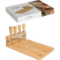 Excellent houseware Bambukinė sūrio lenta su peiliais 5 vnt.