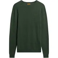 Superdry Superdrytil mænd. M6110564A Essential trøje med rund hals grøn (L), Casual, Nylon