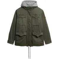 Superdry Superdrytil kvinder. W5011935A Hood Borg militærgrøn trøje (S), Casual, Bomuld