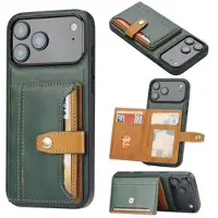 Mtp Products iPhone 17 Pro Max Retro Style Cover med Pung - Grøn