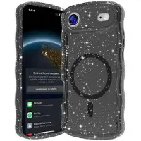 Mtp Products iPhone Air Wave-Edge Laser Glitter MagSafe Cover - Gennemsigtig sort