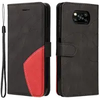 Mtp Products Bi-Color Series Xiaomi Poco X3 Pro/X3 NFC Etui med Pung - Sort