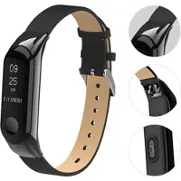 Mtp Products Xiaomi Mi Smart Band 4 Læder Rem - Sort
