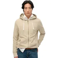Superdry Superdrytil mænd. M2014170A Essential beige hættetrøje med lynlås Essential beige (XXL), Casual, Bomuld