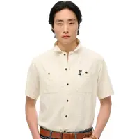 Superdry Superdrytil mænd. M4010986A Merchant Store tekstureret kortærmet off-white skjorte (M), Hvid, Casual, Bomuld, Korte ærmer