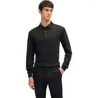 BOSS Poloshirt med lange ærmer i interlock-bomuld med logo