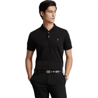Ralph Lauren Polo Ralph Laurentil mænd. 710713130001 Custom Slim Fit poloshirt i blød bomuld, sort (XL), Casual, Korte ærmer