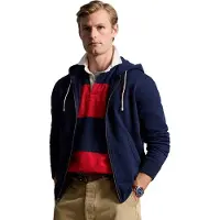 Ralph Lauren Polo Ralph Laurentil mænd. 710813297004 RL-sweatshirt med marineblå hætte (S), Casual, Bomuld, Lange ærmer