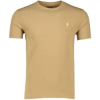 Ralph Lauren Polo Ralph Laurentil mænd. 710671438329 Custom Slim Fit Strik T-shirt brun (L), Casual, Bomuld, Korte ærmer