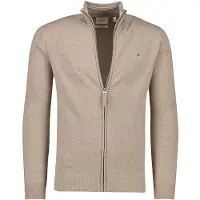 Gant Ganttil mænd. 87214 Meget fin cardigan i fåreuld med brun lynlåslukning (4XL), Casual, Bomuld