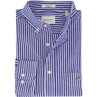 Gant Ganttil mænd. 3000130 Blåstribet poplinskjorte Regular Fit (XL), Casual, Bomuld, Klassisk, Lange ærmer