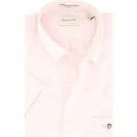 Gant Ganttil mænd. 3000121 Regular Fit kortærmet skjorte i pink poplin gingham (M), Casual, Bomuld, Korte ærmer
