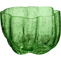 Kosta Boda Crackle fyrfadsstage 5,8 cm Mørkegrøn