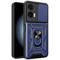 Mtp Products Motorola Moto G35 Roterende Ring Hybrid Cover med Kameraskjold - Blå