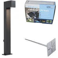 QAZQA Udendørslampe sort med jordspyd og kabelforskruning 65 cm inkl. stik IP44 - Baleno