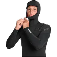 Quiksilver E Session 5/4/3 Mm Langærmet Våddragt Med Hætte Og Lynlås På Brystet