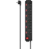 Hama 223160 6 Stikkontakter Med Afbryder Forlængerledning 1.4 M