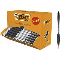 BIC Kuglepenne, Atlantis, medium, 1 mm, sort, pakke med 36 stk