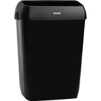 Katrin Toiletspand 50 ltr. sort med låg - til vægmontering