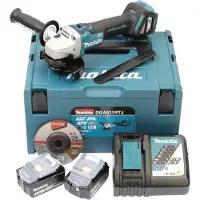 Makita DGA511RTJ - Vinkelkværn - ledningfri - 125 mm - 2x 5ah batteri og lader