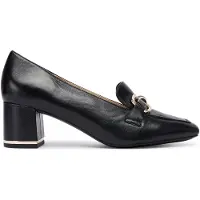 Caprice Slipper, black, made of Leather with Block heel, Size 36