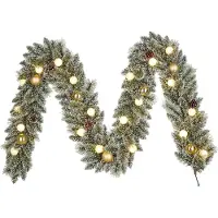 Luca Lighting Juleguirlande hvid med guld 270 cm inkl. LED med timer - Jack