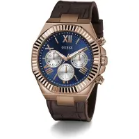 GUESS Analogt ur 'EQUITY' navy / brun / bronze