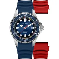 Nautica Analogt ur 'NCT SEA DIVE' blå / gul / rød / sølv