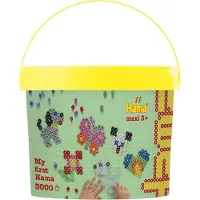HAMA Beads Maxi Beads Bucket 4 Plates Byggespil