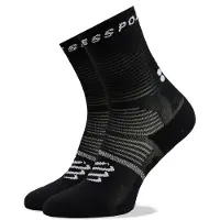 Compressport - Trail running tøj - Pro Marathon Socks V2.0 Black/White til Unisex - Størrelse 39-41 - Sort