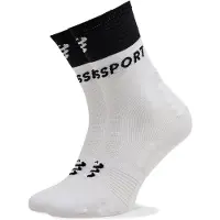 Compressport - Trail running tøj - Mid Compression Socks V2.0 White/Black til Unisex - Størrelse 42-44 - Hvid