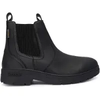 Barbour Barbourtil mænd. MFO0817 Sorte Chelsea-læderstøvler fra Turnbull (42), Fast, Ingen, Casual