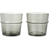 Ferm Living Boya drikkeglas lavt 30 cl 2-pak Smoked Grey