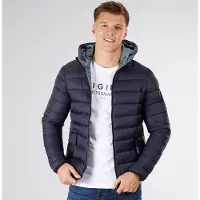 Crosshatch Herre Gattering Puffer Jakke Midnat